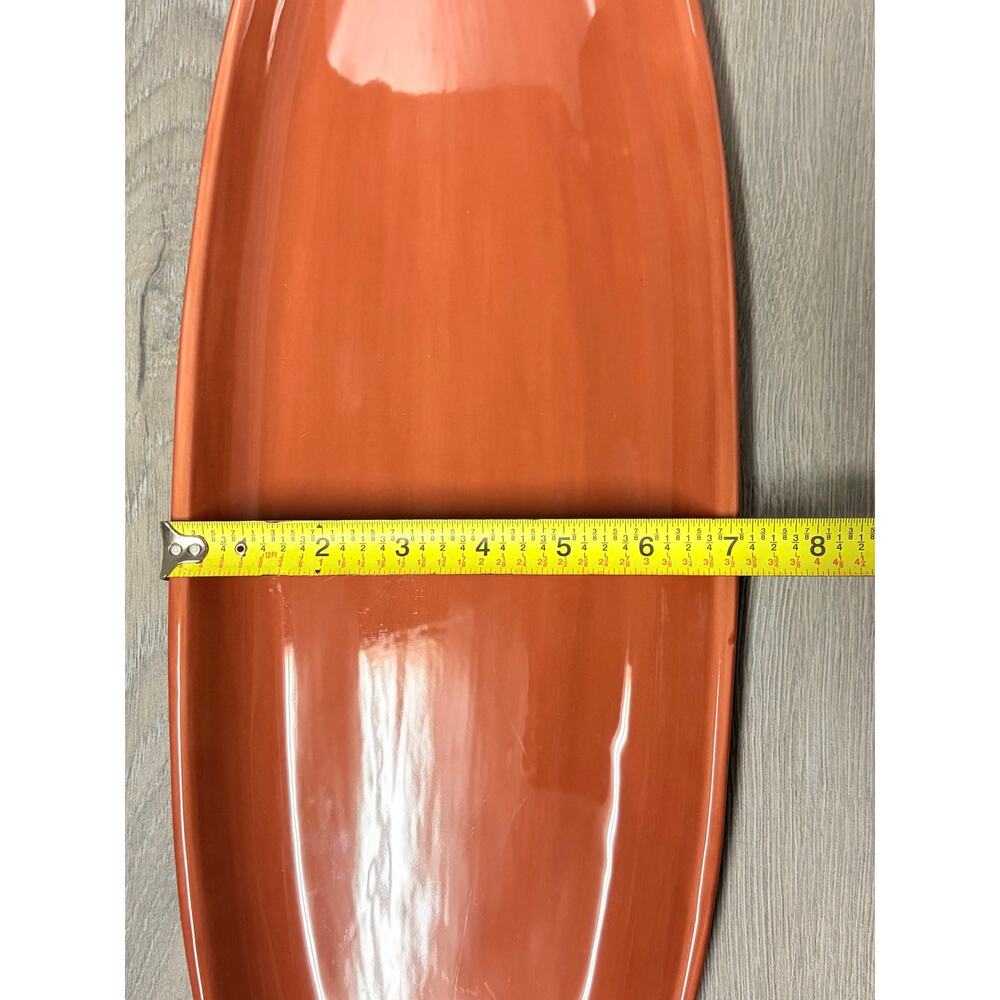 Pottery Barn Sausalito Spice Terracotta Oval Serving Platter Boat 2003 Vintage - Picture 5 of 7